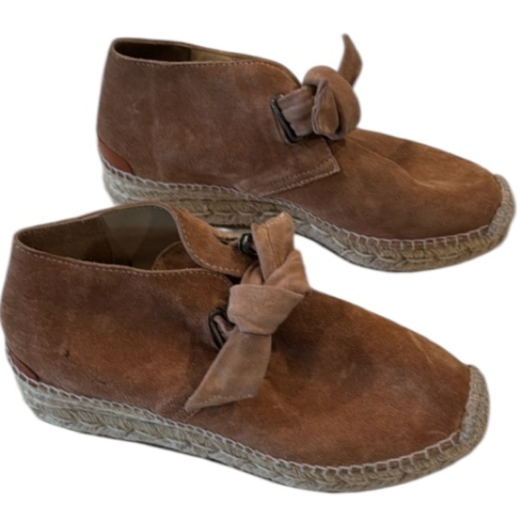 Rag & Bone Gena Ginger Brown Suede Leather Espadrille Tie Ankle Boots Size 7 - Picture 6 of 14